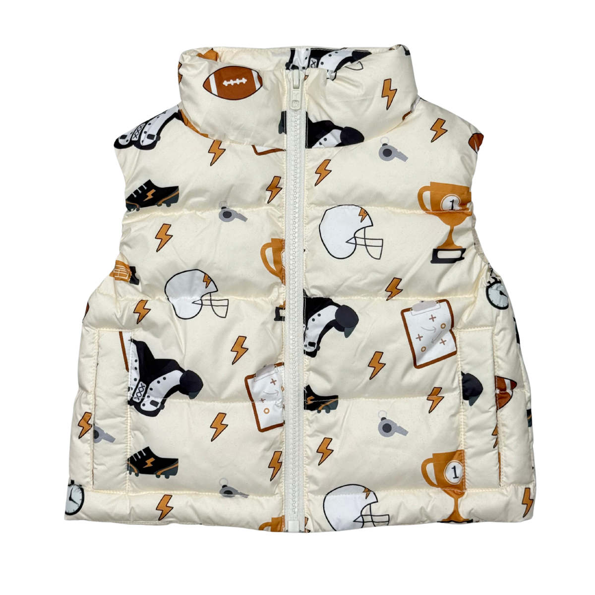 BABYSPROUTS: PUFFER VEST - FOOTBALL