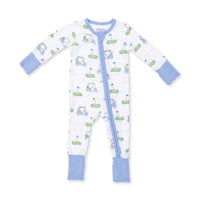 ANGEL DEAR: GOLF CARTS BLUE CONVERTIBLE ROMPER - IVORY