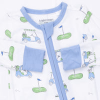 ANGEL DEAR: GOLF CARTS BLUE CONVERTIBLE ROMPER - IVORY