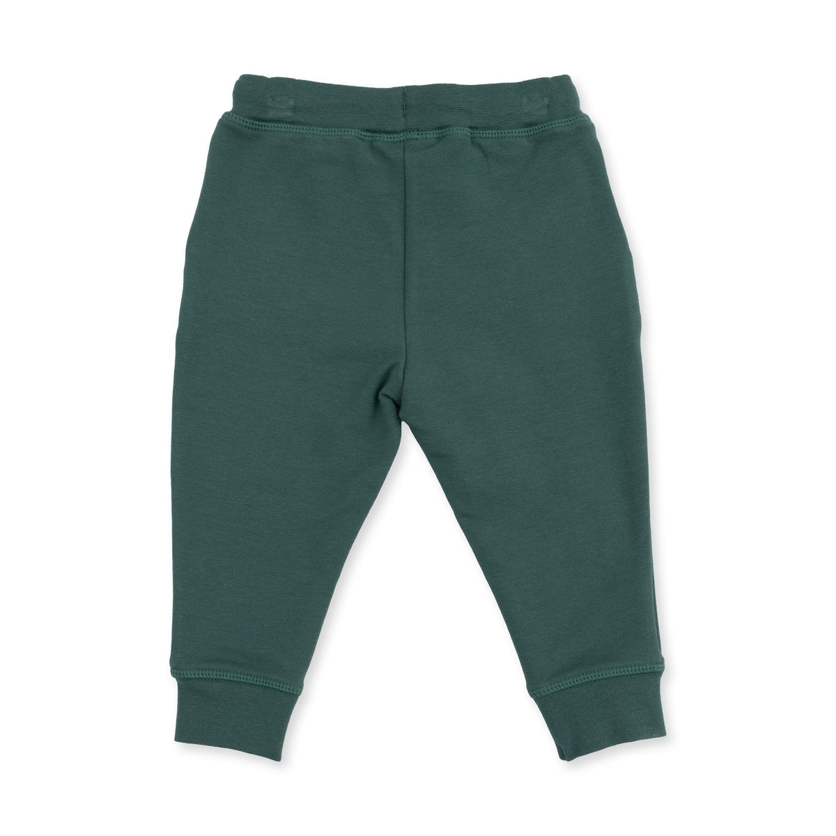 ANGEL DEAR: ORGANIC COTTON JERSEY LONG SLEEVE UNI TOP & ORGANIC FRENCH TERRY JOGGER SET - NAVY/PINE