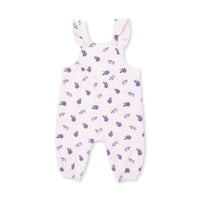 ANGEL DEAR: VIOLETTA FLORAL RUFFLE V-OVERALLS AND LONG SLEEVE BODYSUIT