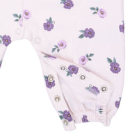 ANGEL DEAR: VIOLETTA FLORAL RUFFLE V-OVERALLS AND LONG SLEEVE BODYSUIT