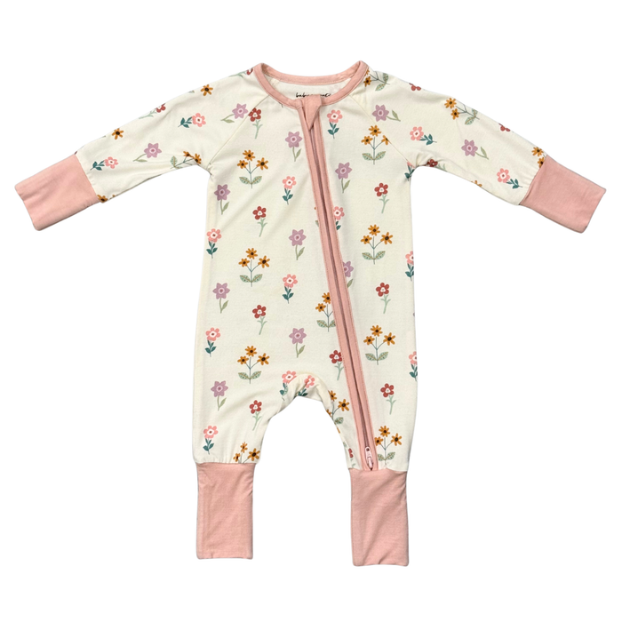 BABYSPROUTS: LONG SLEEVE ZIP ROMPER - MEADOW BLOOM