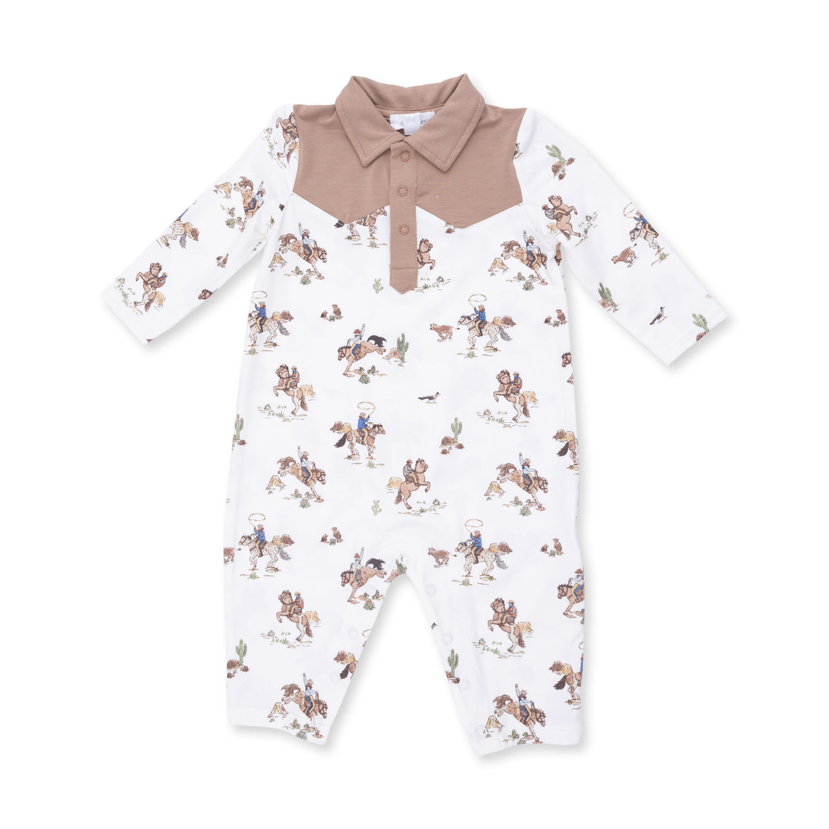 ANGEL DEAR: HORSE WRANGLER LONG SLEEVE COWBOY ROMPER