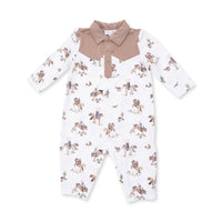 ANGEL DEAR: HORSE WRANGLER LONG SLEEVE COWBOY ROMPER