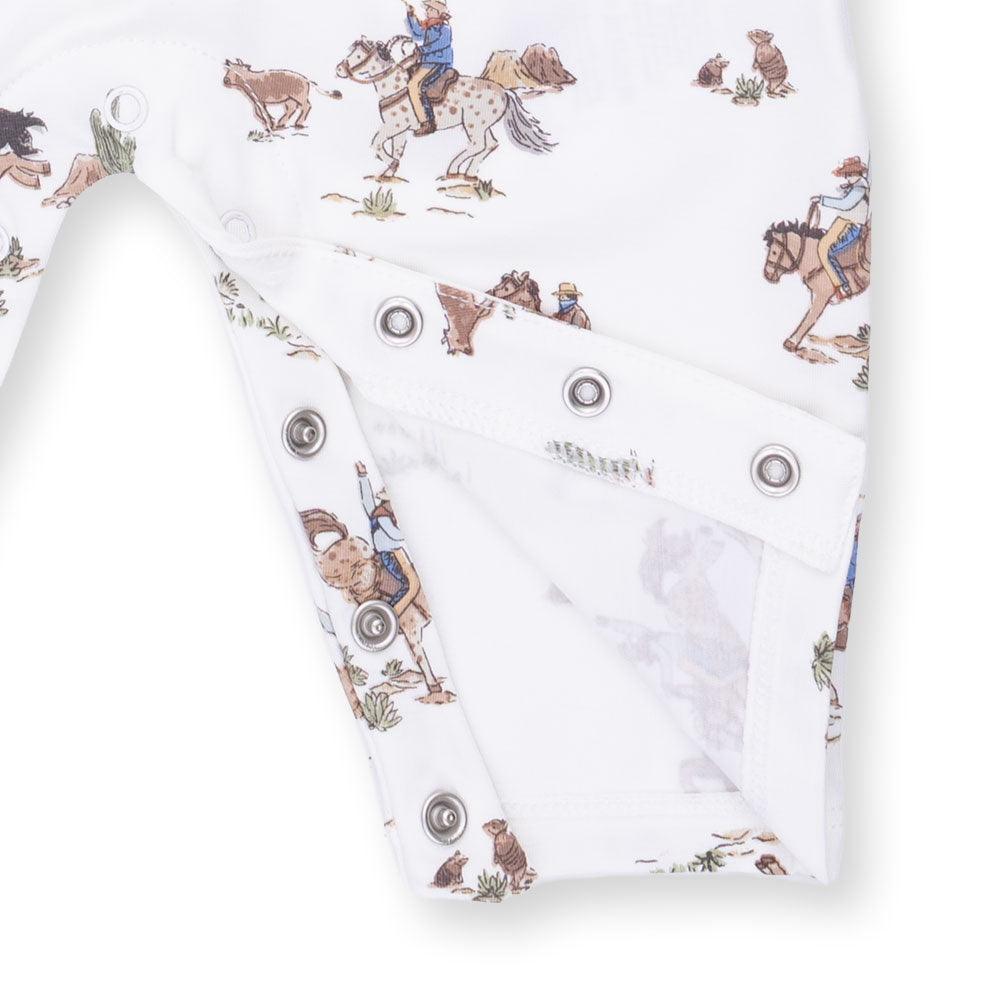 ANGEL DEAR: HORSE WRANGLER LONG SLEEVE COWBOY ROMPER