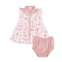 ANGEL DEAR: COWGIRL BOOTS AND BOWS WESTERN PEARL SNAP DRESS & BLOOMER SET