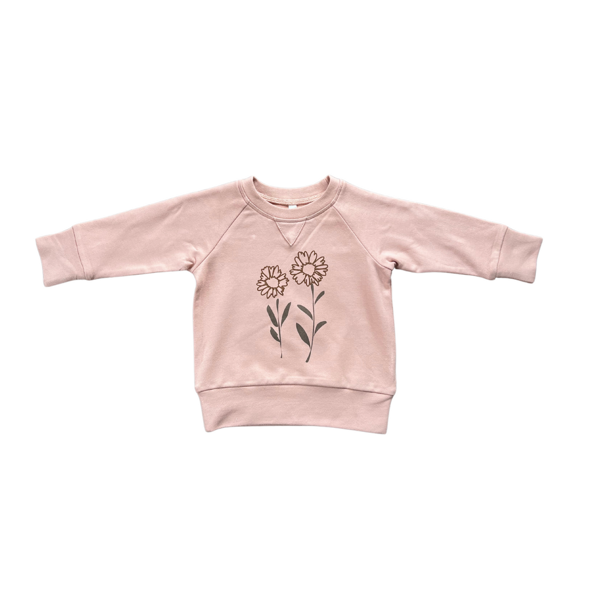 BABYSPROUTS: RAGLAN SWEATSHIRT - HAND-DRAWN DAISY