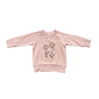 BABYSPROUTS: RAGLAN SWEATSHIRT - HAND-DRAWN DAISY