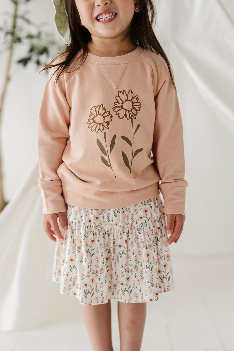 BABYSPROUTS: RAGLAN SWEATSHIRT - HAND-DRAWN DAISY