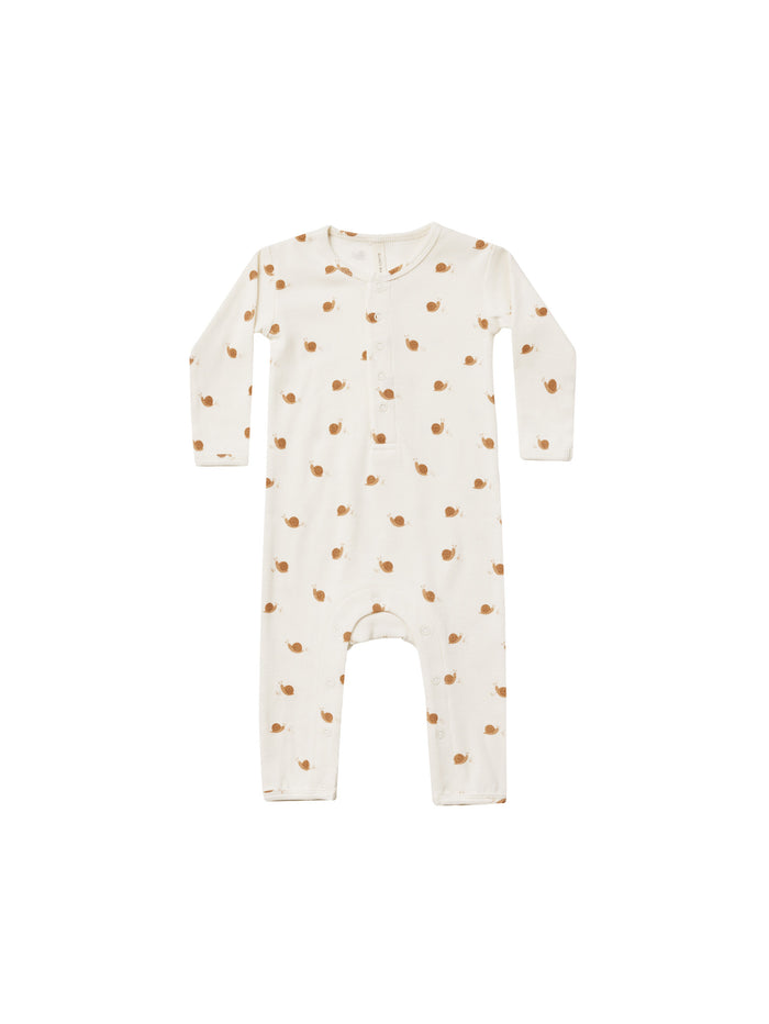 QUINCY MAE:  RIBBED BABY JUMPSUIT || SNAILS