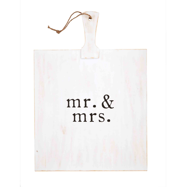 MUD PIE: MR AND MRS 22 1/4" x 15 3/4" PADDLE BOARD