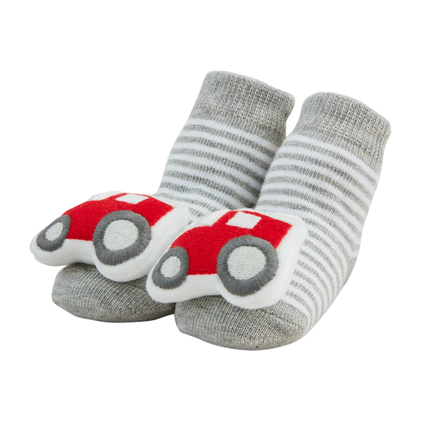 MUD PIE: TRACTOR FARM RATTLE TOE SOCK SET