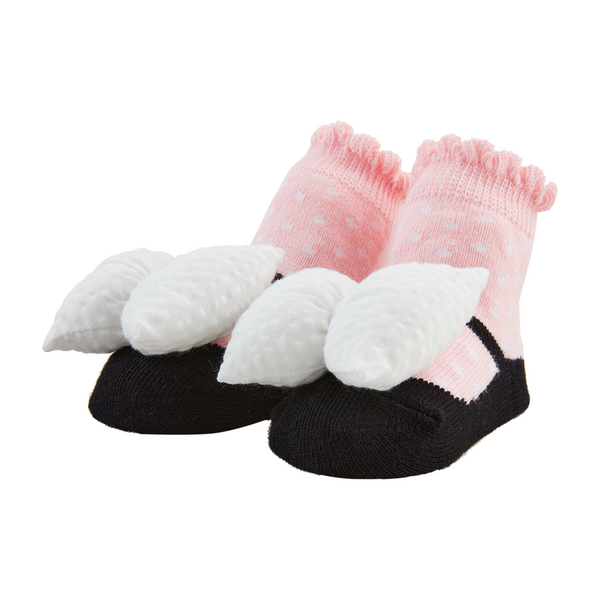 MUD PIE: STRIPE BOW RATTLE TOE SOCK SET