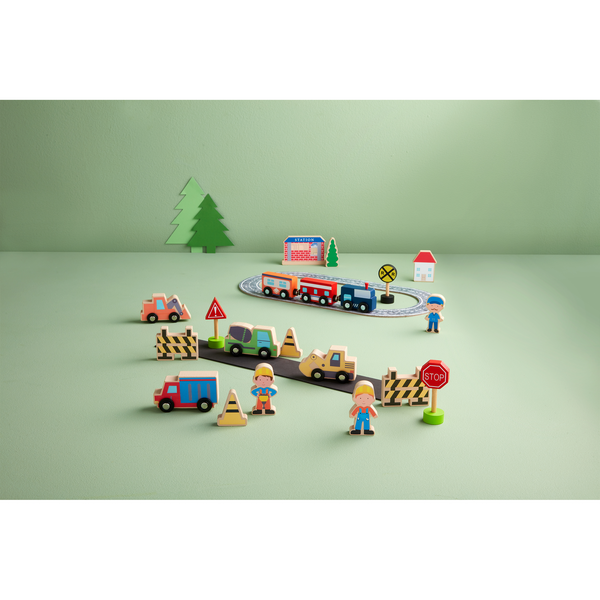 MUD PIE: WOOD CONSTRUCTION TOY SET (12-PIECE)