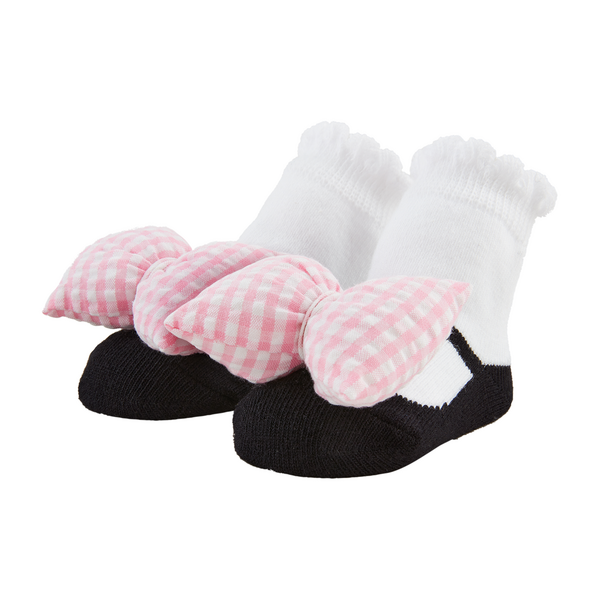 MUD PIE: GINGHAM BOW RATTLE TOE SOCK SET