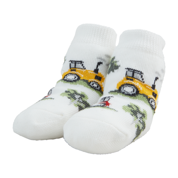 MUD PIE: TRACTOR FARM RATTLE TOE SOCK SET