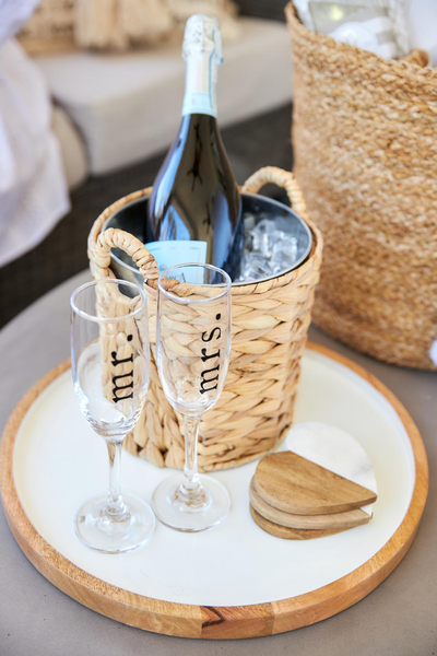 MUD PIE: MR & MRS CHAMPAGNE FLUTE GIFT SET