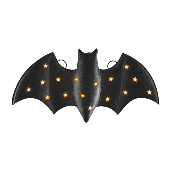 MUD PIE: LED LIGHT-UP TIN BAT DECOR