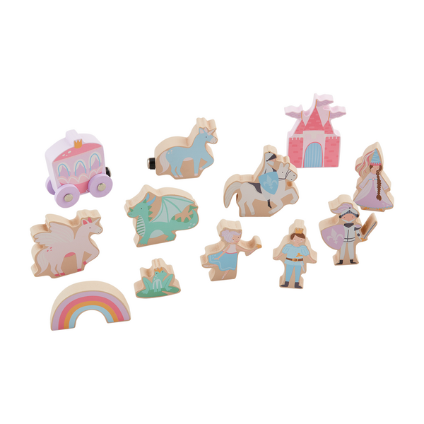 MUD PIE: WOOD PRINCESS TOY SET (12-PIECE)