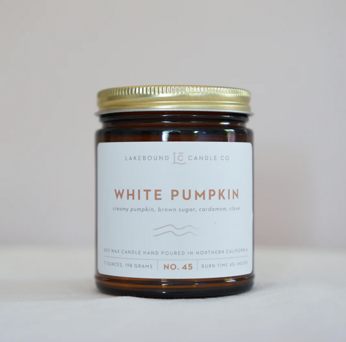 LAKEBOUND CANDLE CO: WHITE PUMPKIN SOY CANDLE