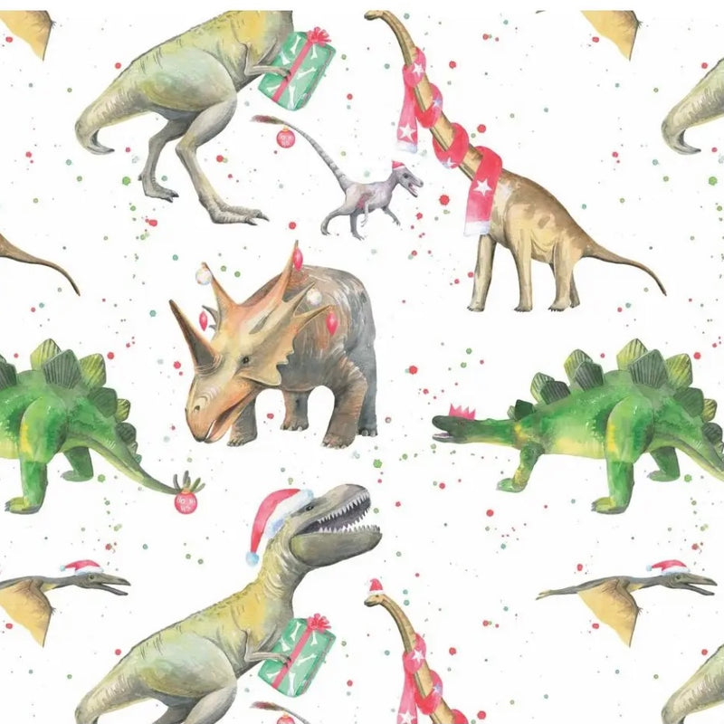 CHRISTMAS DINOSAUR GIFT WRAP