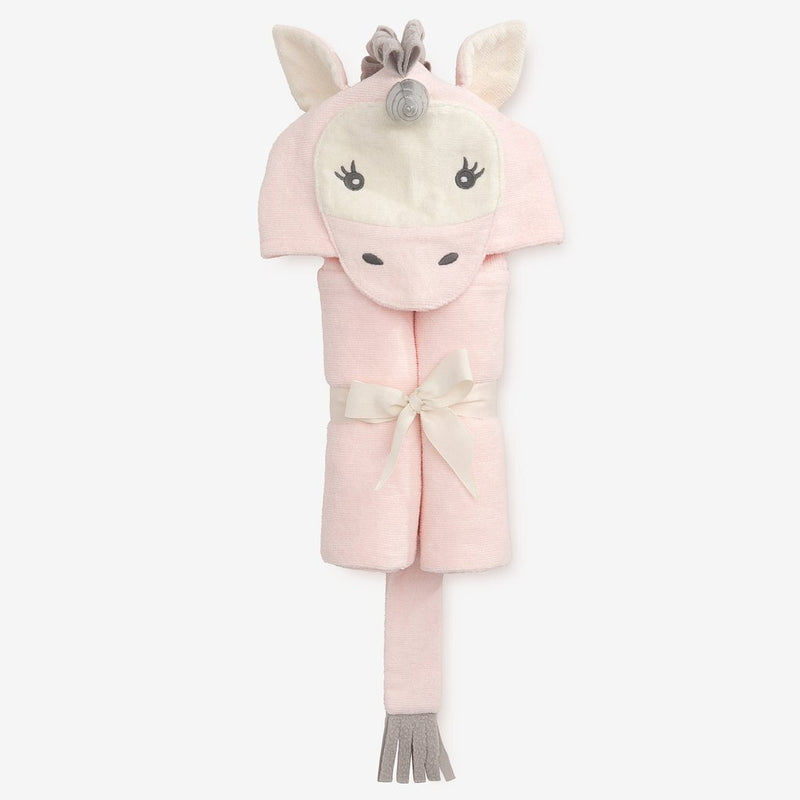 ELEGANT BABY: PINK UNICORN HOODED BABY BATH WRAP