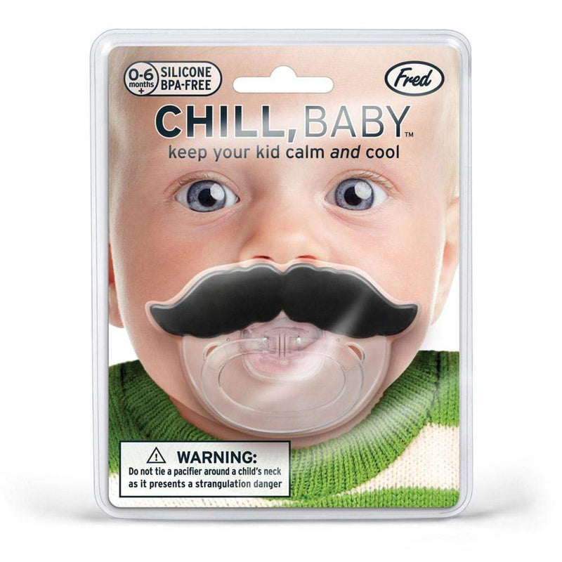 CHILL, BABY: PACIFIER - BLACK MUSTACHE