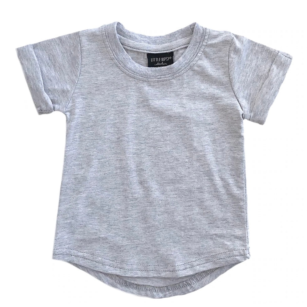 LITTLE BIPSY: BASIC TEE - GREY