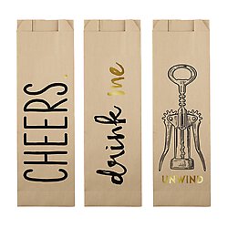 SIPS DRINKWARE: PAPER WINE BAGS - CHEERS ASSORTMENT