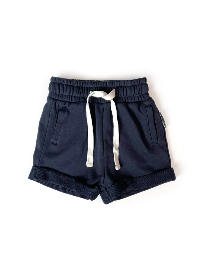 LITTLE BIPSY: RAW EDGE SHORT - NAVY