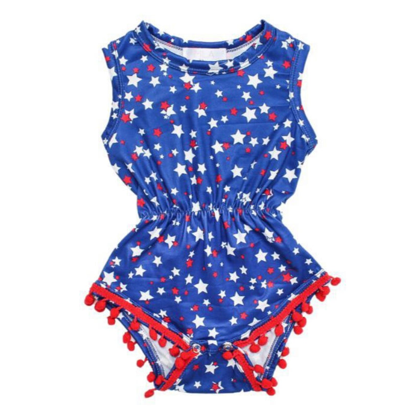 MILA & ROSE: STAR BRIGHT POM POM ROMPER