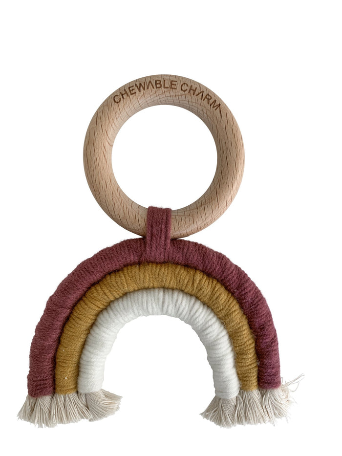 MACRAME RAINBOW - BERRY + WHITE