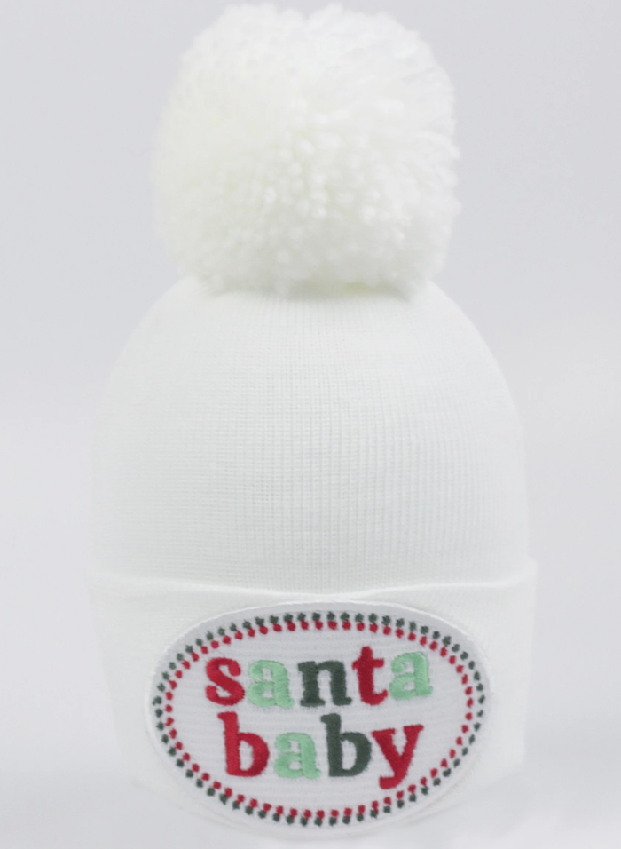 ILYBEAN: SANTA BABY BEANIE - WHITE