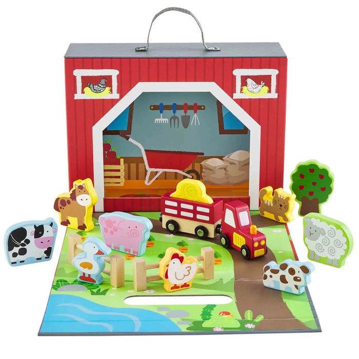 MUD PIE: FARM HOUSE WOOD TOY SET