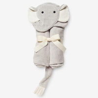 ELEGANT BABY: GRAY ELEPHANT HOODED BABY BATH WRAP