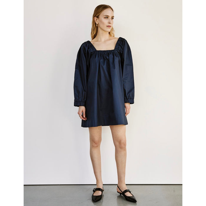 WITHBLACK: SELMA LONG SLEEVE SHORT DRESS - OUTER SPACE BLUE