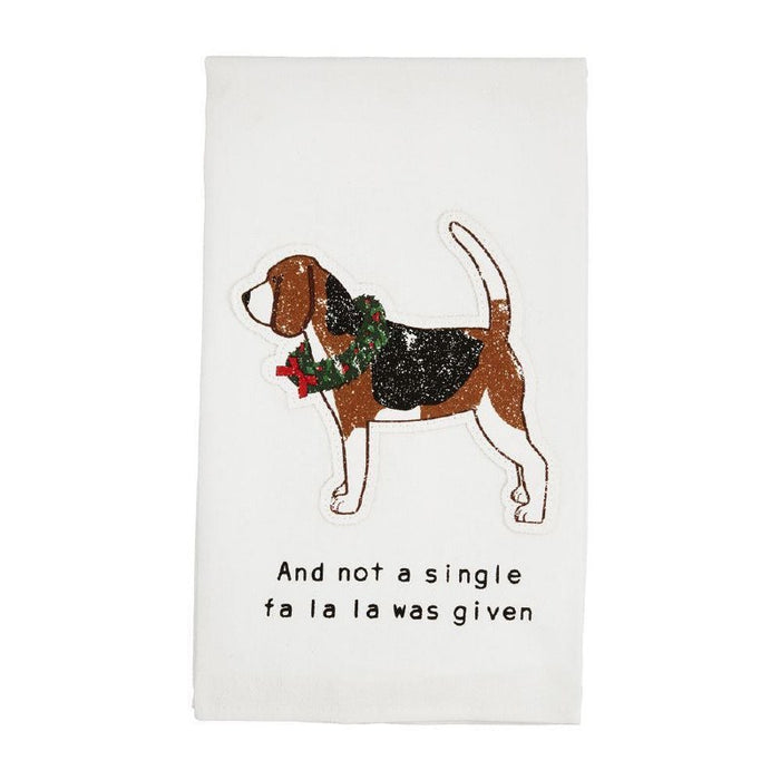 MUD PIE: "AND NOT A SINGLE FA LA LA WAS GIVEN" HAND TOWEL