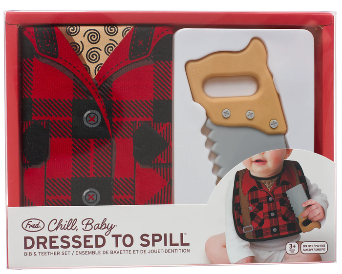 DRESSED TO SPILL: LUMBERJACK BIB & TEETHER SET