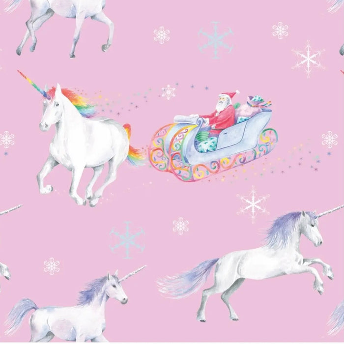 UNICORN AND SANTA CLAUS CHRISTMAS GIFT WRAP