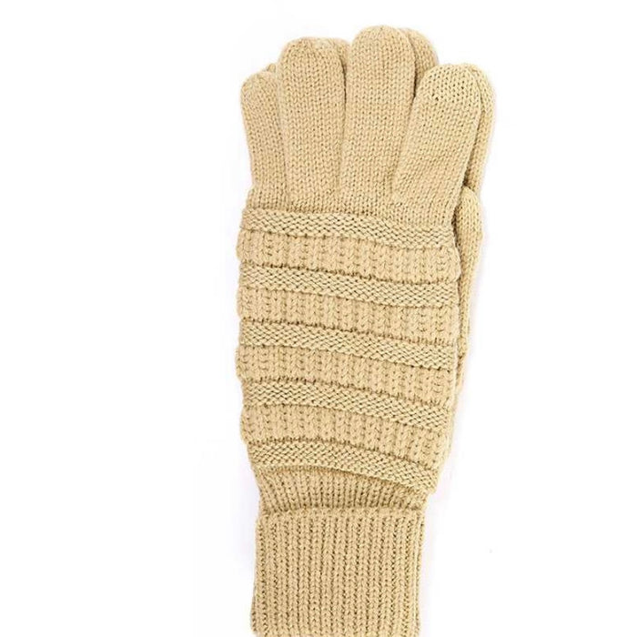 CC SOLID COLOR FASHION GLOVES-CAMEL