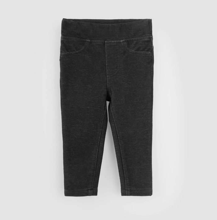 MILES THE LABEL: FADED BLACK ECO-STRETCH BABY JEGGINGS