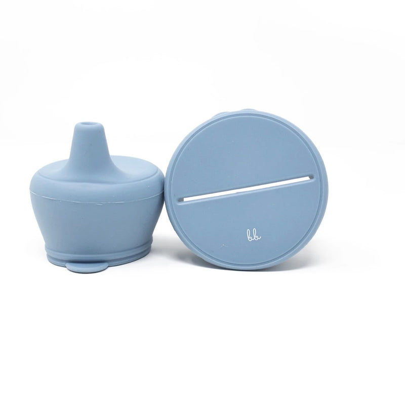 THREE HEARTS: BB SILICONE SNACK AND SIPPY LID SET - SLATE