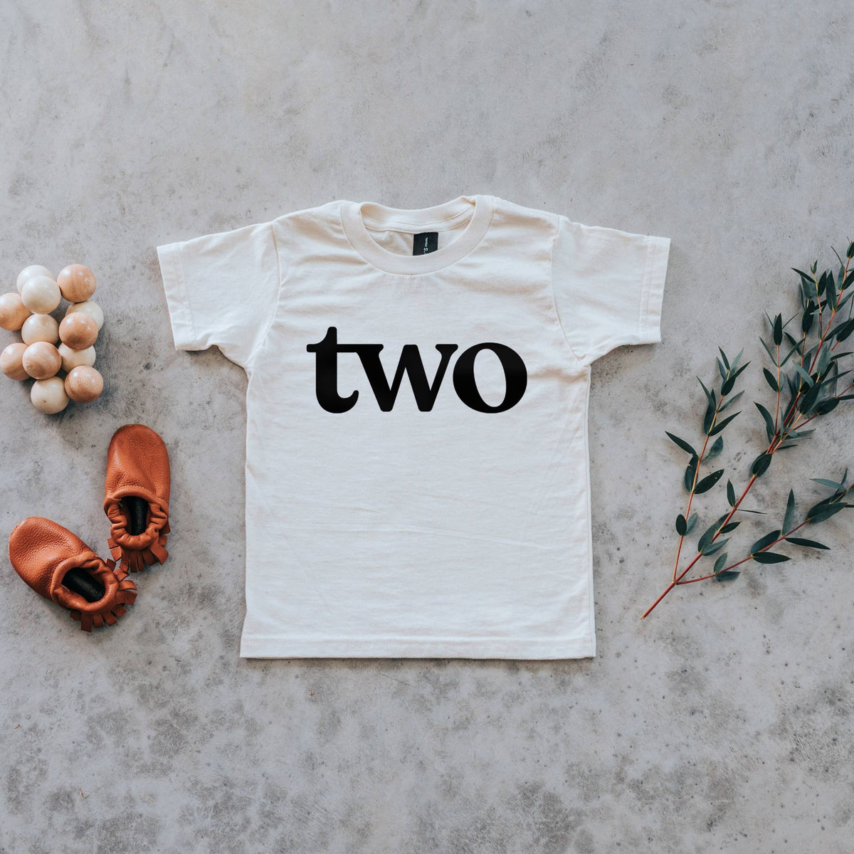 TWO MODERN BIRTHDAY TEE - NATURAL