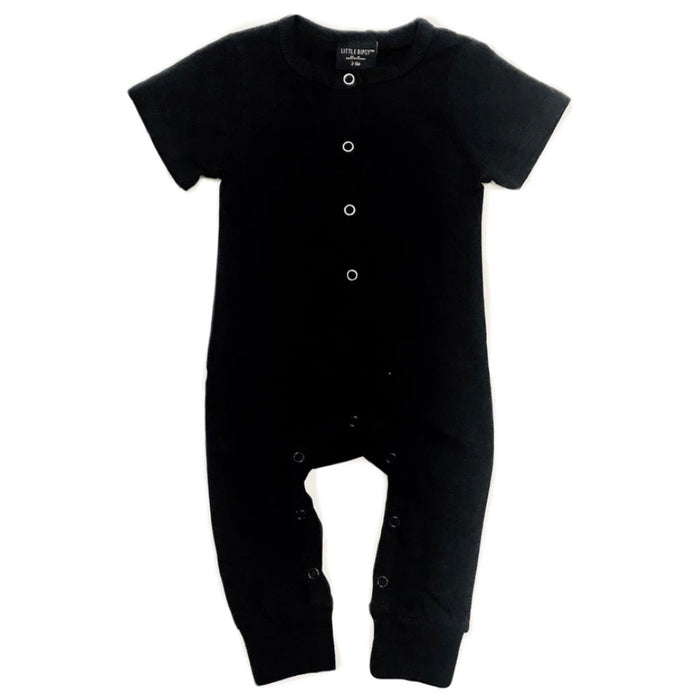 LITTLE BIPSY: CLASSIC SNAP ROMPER - BLACK