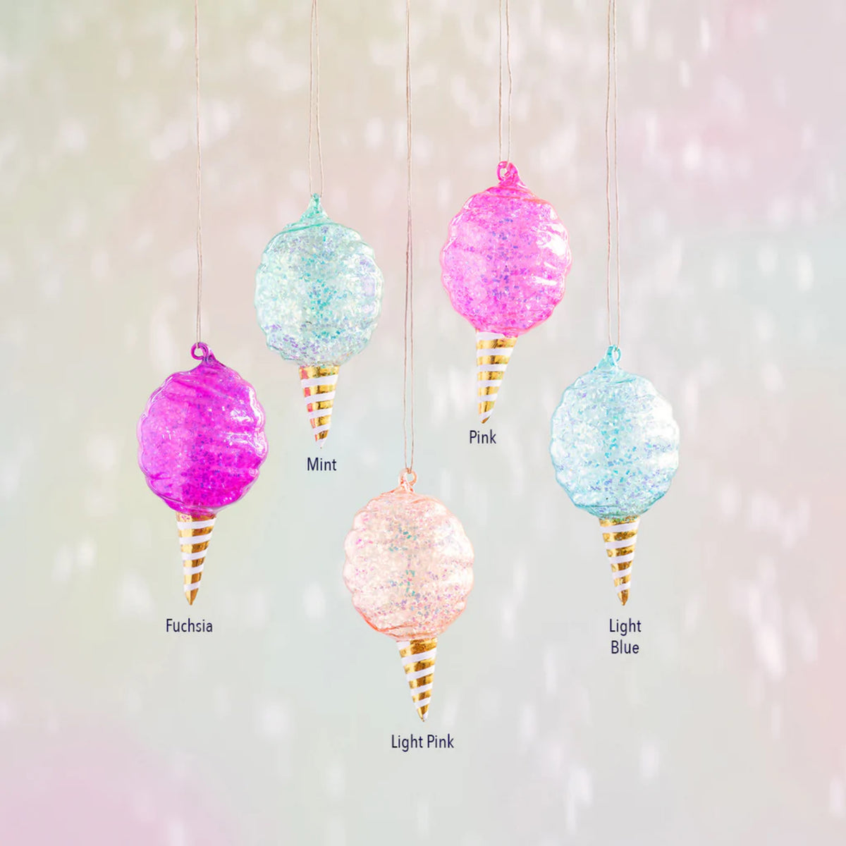 GLITTERVILLE: IRIDESCENT COTTON CANDY ORNAMENT