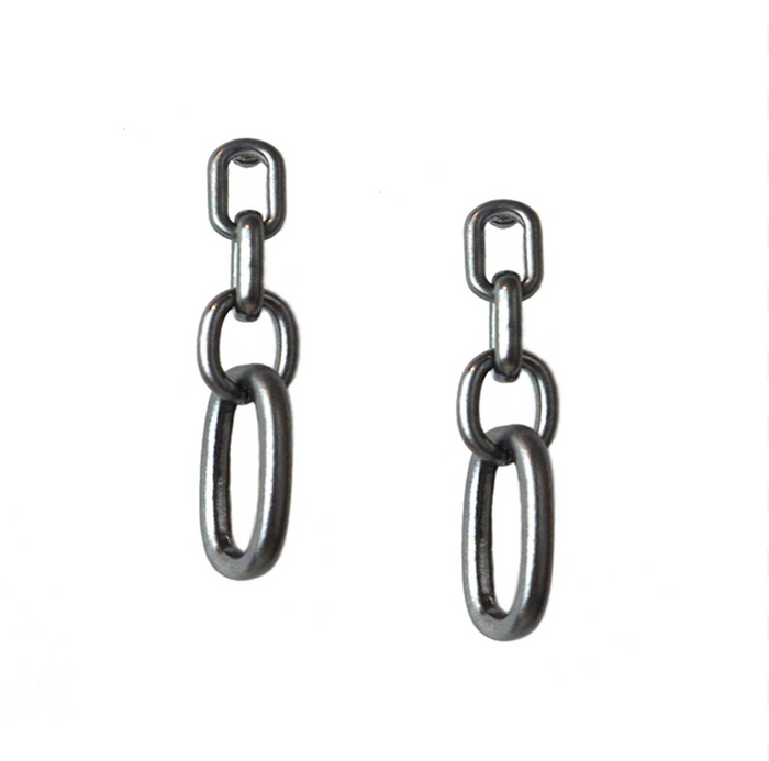 GUNMETAL CHAIN LINK DROP EARRINGS