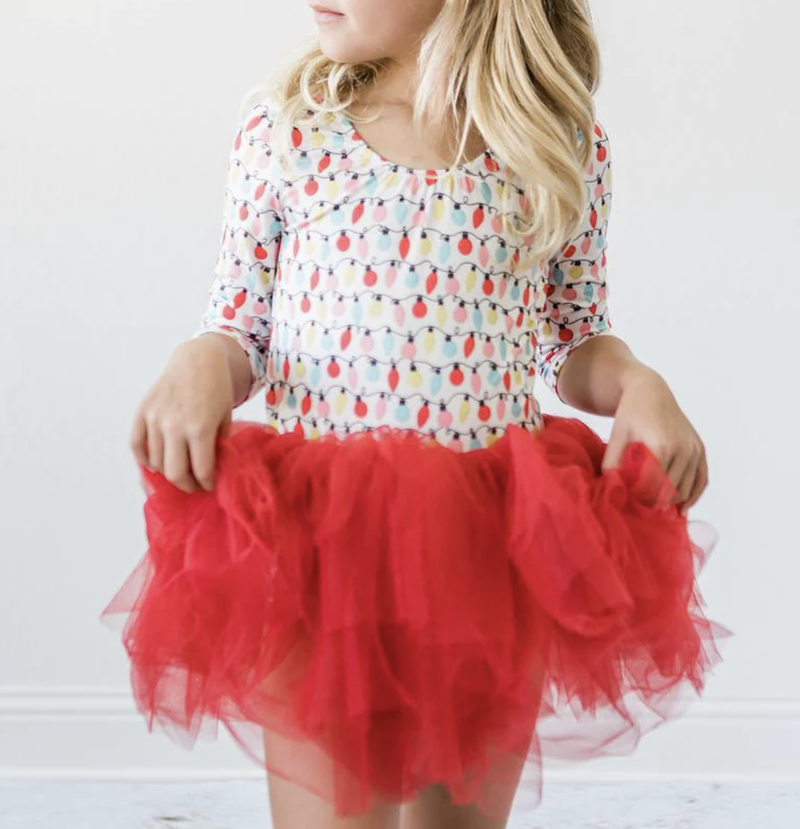 MILA & ROSE: MERRY & BRIGHT RED TUTU LEOTARD