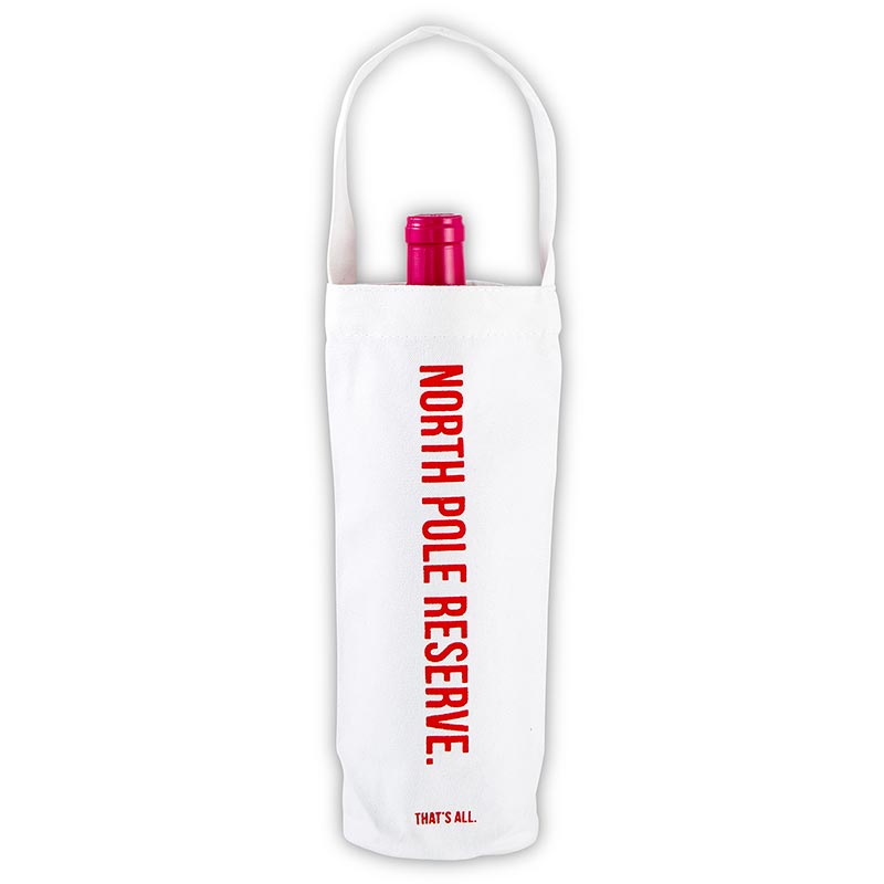 SANTA BARBARA DESIGN STUDIO: CANVAS WINE BAG - “NORTH POLE RESERVE”