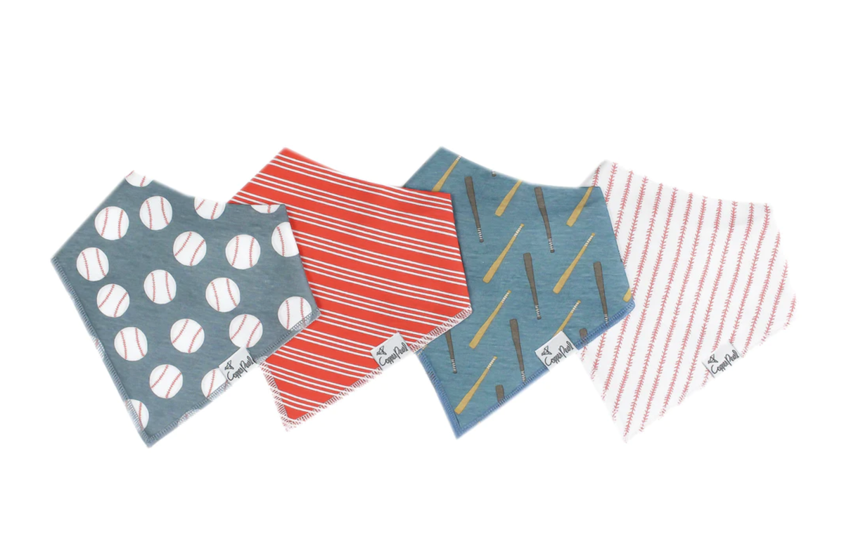 COPPER PEARL: SLUGGER BABY BANDANA BIBS (4-PACK)